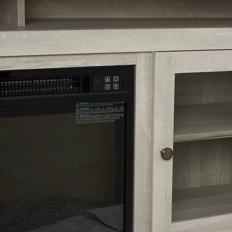Meuble TV avec cheminée encastrée