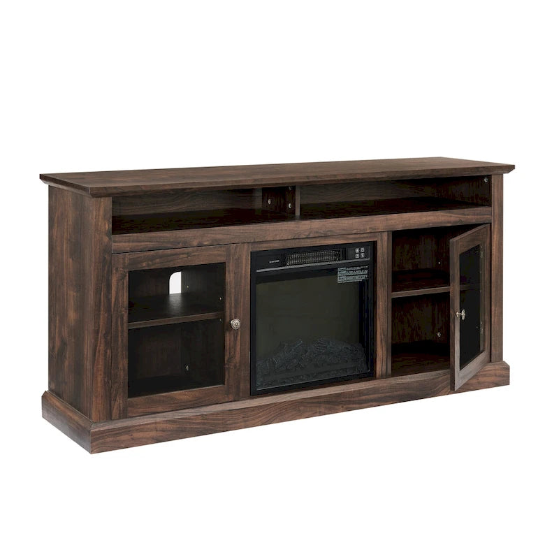 Meuble TV avec cheminée encastrée