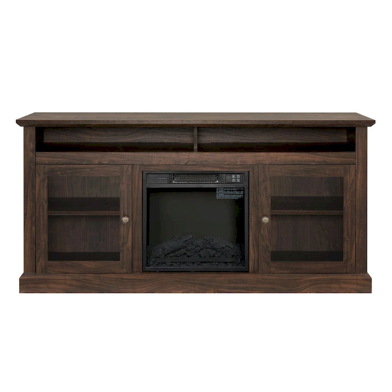 Meuble TV avec cheminée encastrée
