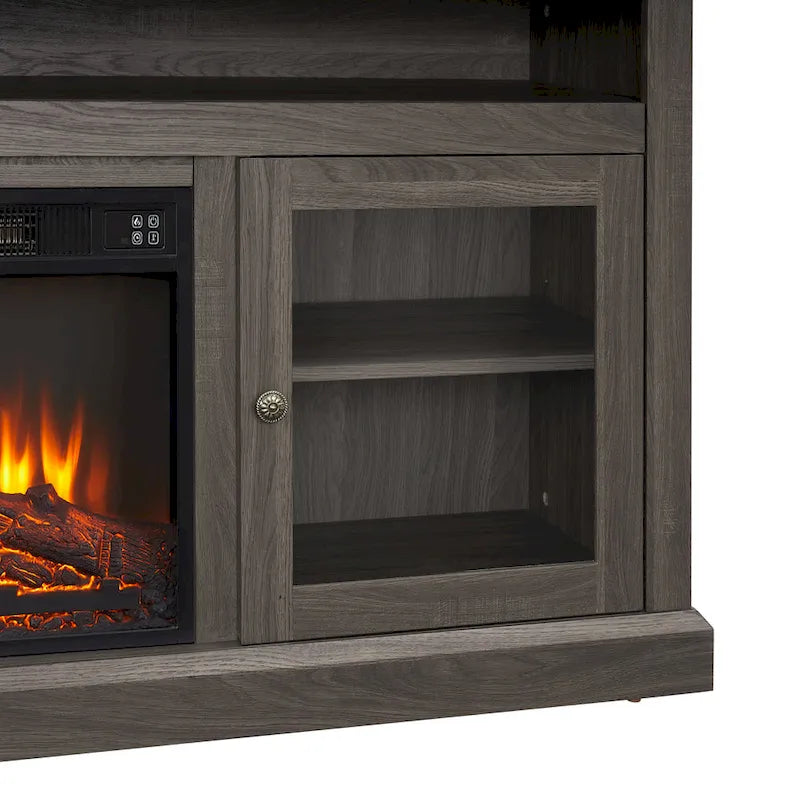 Meuble TV avec cheminée encastrée
