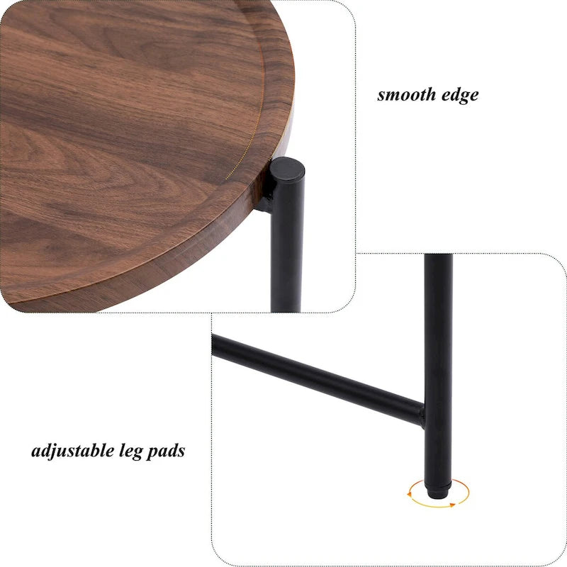 Petites Tables Basses, Table d'Appoint Moderne pour Canapé avec Étagère de Rangement en Bois