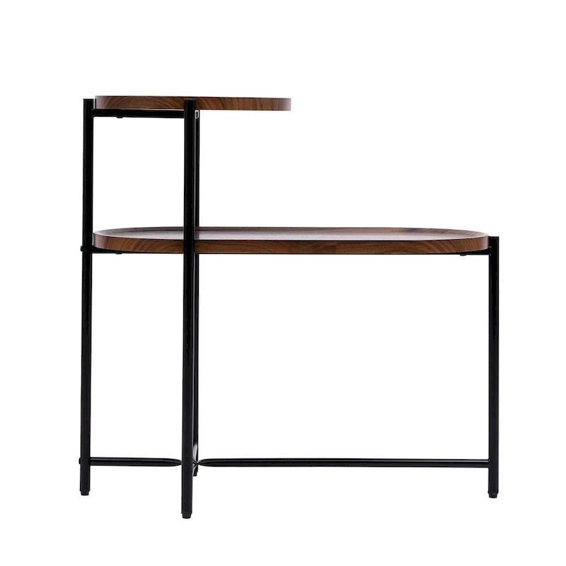 Petites Tables Basses, Table d'Appoint Moderne pour Canapé avec Étagère de Rangement en Bois