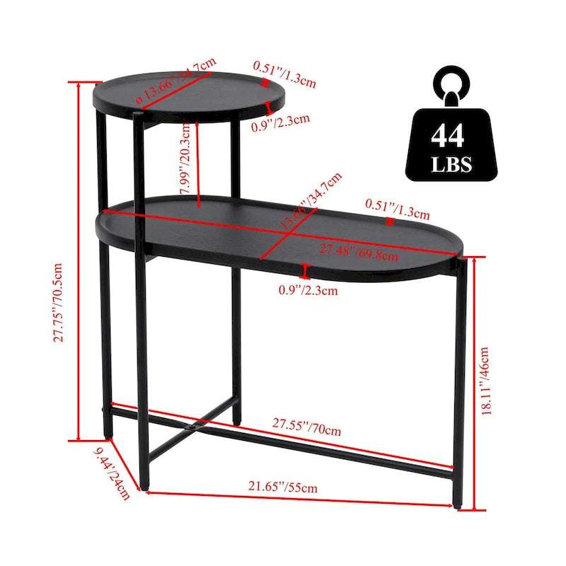 Petites Tables Basses, Table d'Appoint Moderne pour Canapé avec Étagère de Rangement en Bois