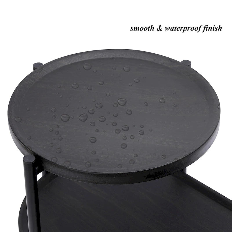 Petites Tables Basses, Table d'Appoint Moderne pour Canapé avec Étagère de Rangement en Bois