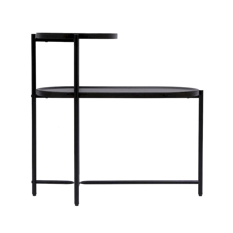 Petites Tables Basses, Table d'Appoint Moderne pour Canapé avec Étagère de Rangement en Bois