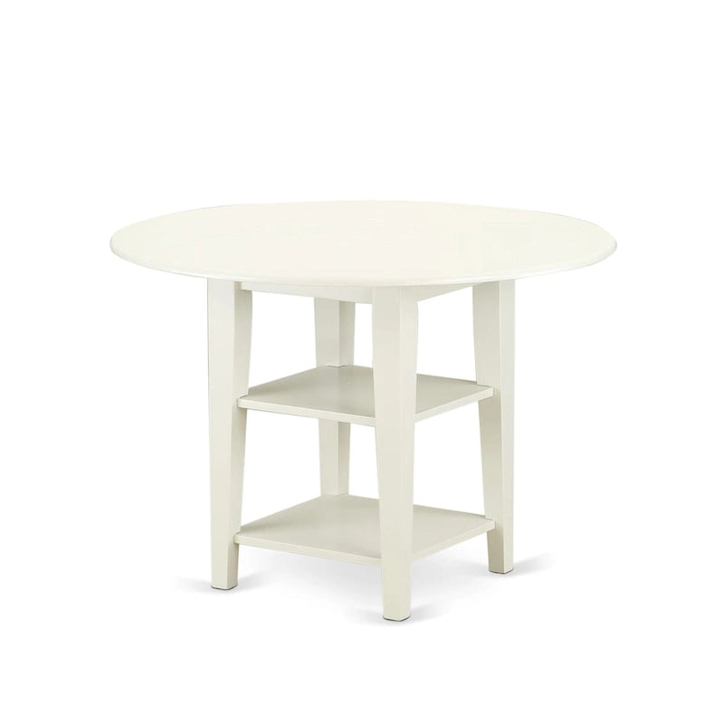 Contient une table à manger ronde et des chaises